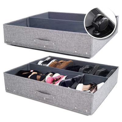 Non Woven Under Bed Storage Boxes With Reinforced Handles Foldable Und...