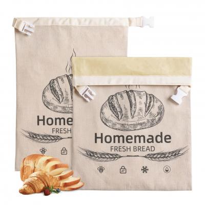 Food Storage Cloth Bag Reusable Organic Linen Beeswax Bread Bag for Ho...